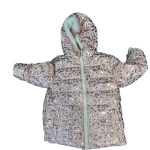 Swiss Tech Toddler Girls Puffer Jacket Pink and Gold 4T